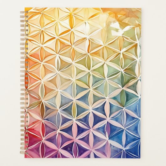 花の花 – 水色絵を描の プランナー手帳 (正面)