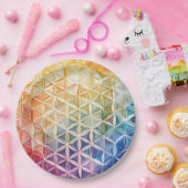 花の花 – 水色絵を描の ペーパープレート (パーティー)