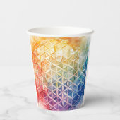 花の花 – 水色絵を描の 紙コップ (裏面)