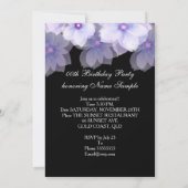花の花 紫 ライラック ブラック 誕生日パーティー 招待状 (裏面)