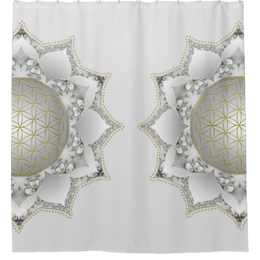 花の花 – 花壇曼荼羅1 シャワーカーテン (正面)