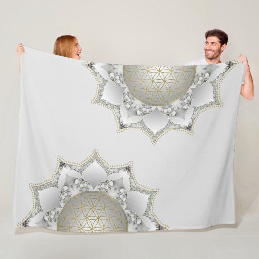 花の花 – 花壇曼荼羅1 フリースブランケット (インサイチュ)