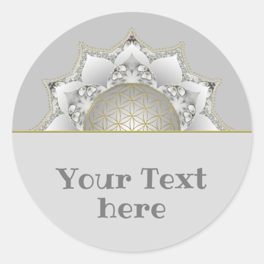 花の花 – 花壇曼荼羅1 ラウンドシール (正面)