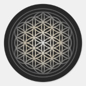 花の花 – 銀版 ラウンドシール (正面)