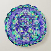 花の花~青い丸い枕 ラウンドクッション (裏面)