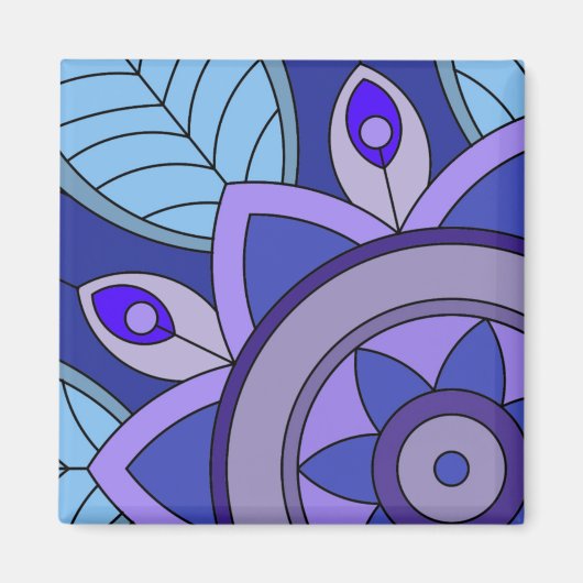 花の芸術が描かれたマグネット マグネット (正面)