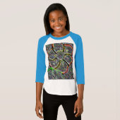 花の芸術のデイジーパターン運命の運命 Tシャツ (正面フル)