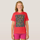 花の芸術のデイジーパターン運命の運命 Tシャツ (正面フル)