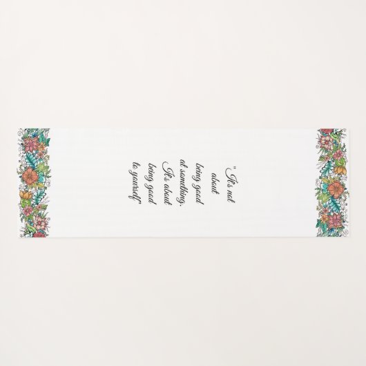 花の芸術のヨガのマット-あなたの引用文をカスタマイズ ヨガマット (裏面(横))