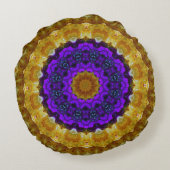 花の芸術の曼荼羅の円形の装飾用クッション ラウンドクッション (裏面)