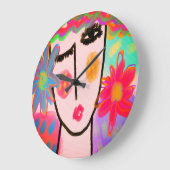 花の芸術ファンキー家 ラージ壁時計 (傾斜)