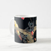 花の茂みの枝にオウム コーヒーマグカップ (正面左)