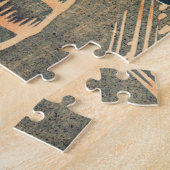 花の茂みの枝にオウム ジグソーパズル (側面)