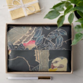 花の茂みの枝にオウム 薄葉紙 (ギフト)