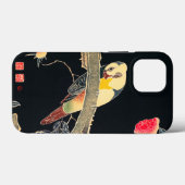 花の茂みの枝にオウム Case-Mate iPhoneケース (裏面 (横))