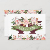 花の茶わん感謝カード サンキューカード (正面/裏面)