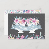 花の茶わん感謝カード サンキューカード (正面/裏面)