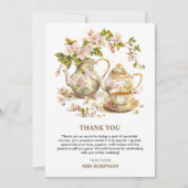 花の茶葉の時間 お茶の時間 ブライダルシャワー サンキューカード (正面)
