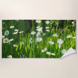 花の草原 ビーチタオル