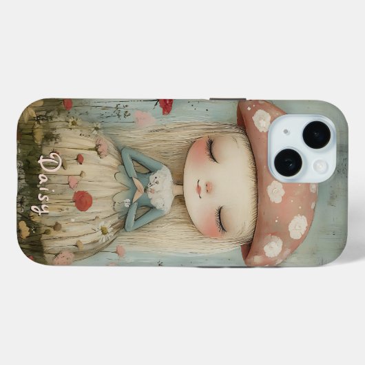 花の草地にかわいいキノコのカスタム妖精 Case-Mate iPhoneケース (裏面 (横))