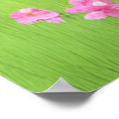 花の草地にかわいいベビーうさぎ ポスター (角)