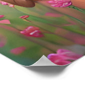 花の草地に美しいレズビアンのカップル ポスター (角)