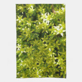 花の草花のような緑の星 キッチンタオル (縦)
