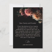 花の菊のダークロマンチックウェディング サンキューカード (裏面)