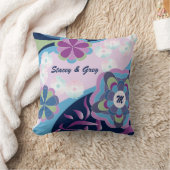 花の菊の川の着物の日本様式 クッション (ブランケット)