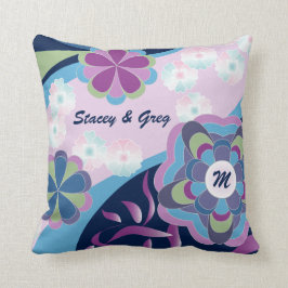 花の菊の川の着物の日本様式 クッション