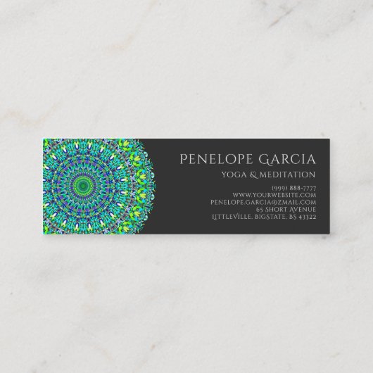 花の華美な曼荼羅 スキニー名刺 (裏面)