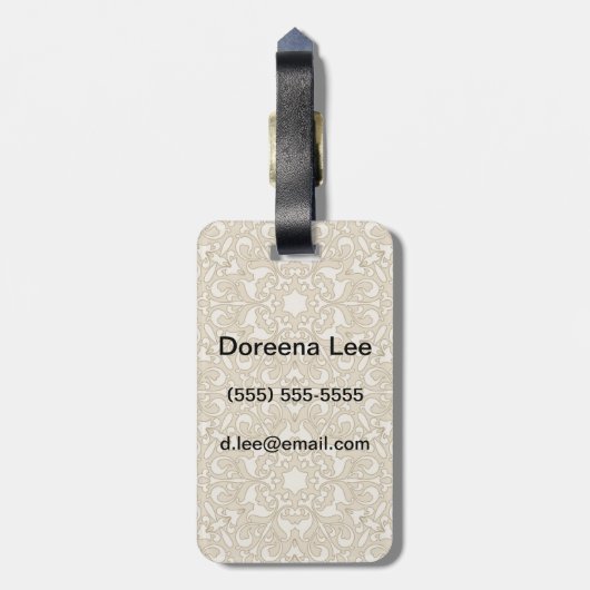 花の華美な背景 ラゲッジタグ (裏面縦)