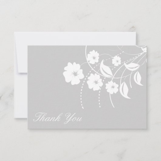 花の華麗さは感謝していしていますノート(銀/白) ノートカード (正面)