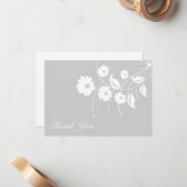 花の華麗さは感謝していしていますノート(銀/白) ノートカード (正面/裏面インサイチュ)