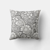 花の落書きパターン クッション (裏面)