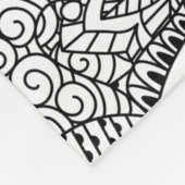 花の落書きパターン フリースブランケット (角)