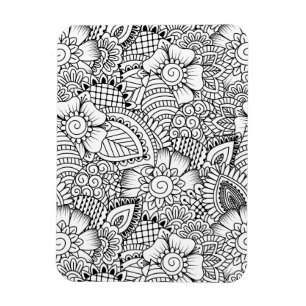 花の落書きパターン マグネット