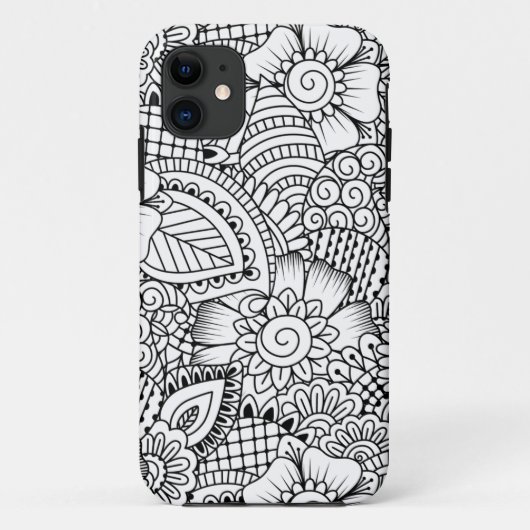 花の落書きパターン Case-Mate iPhoneケース (裏面)