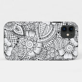 花の落書きパターン Case-Mate iPhoneケース (裏面(横))