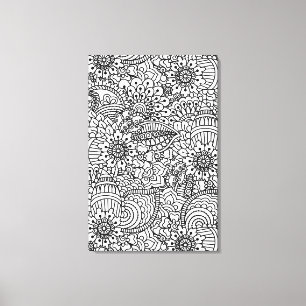 花の落書き6 キャンバスプリント