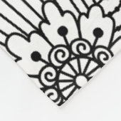 花の落書き フリースブランケット (角)