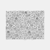 花の落書き フリースブランケット (正面(横))