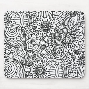 花の落書き マウスパッド