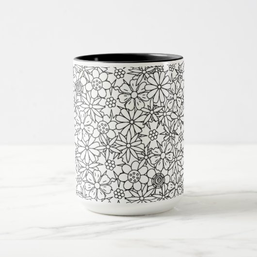 花の落書き マグカップ (中央)