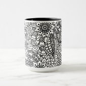 花の落書き マグカップ (中央)