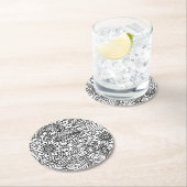 花の落書き ラウンドペーパーコースター (インサイチュ)