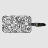 花の落書き ラゲッジタグ (正面横)