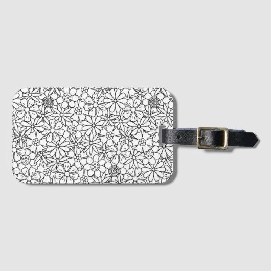 花の落書き ラゲッジタグ (正面横)