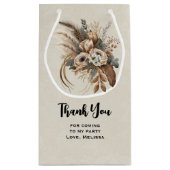 花の葉と羽パーティーありがとう スモールペーパーバッグ (裏面)