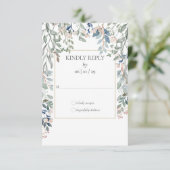 花の葉のゴールド幾何学ウェディング 出欠カード (スタンド正面)